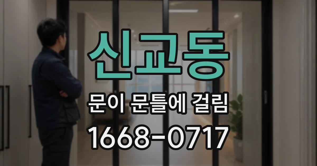 신교동 문이 문틀에 걸림