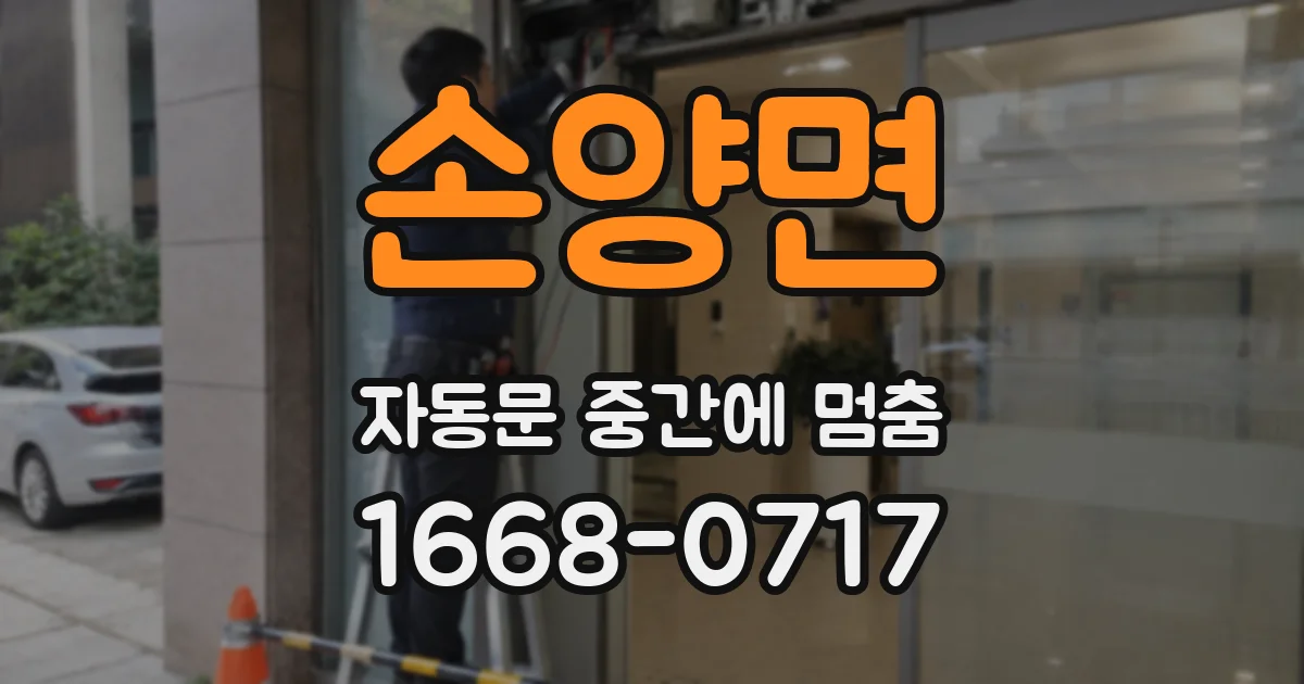 손양면 자동문 중간에 멈춤