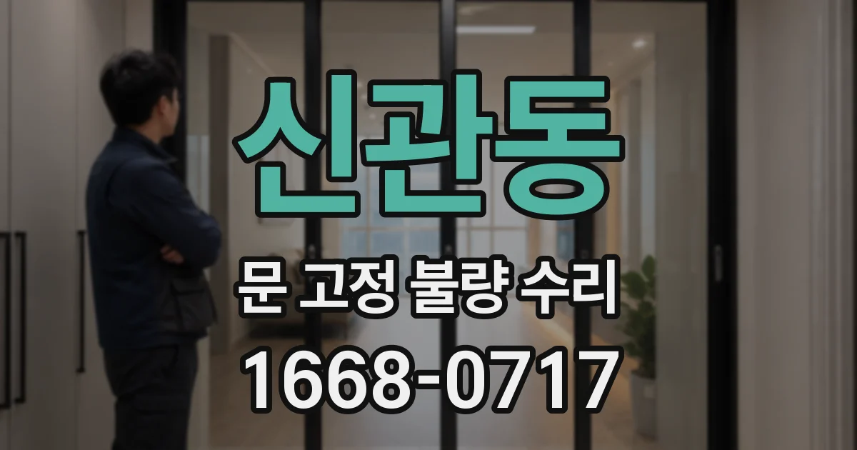 신관동 문 고정 불량 수리