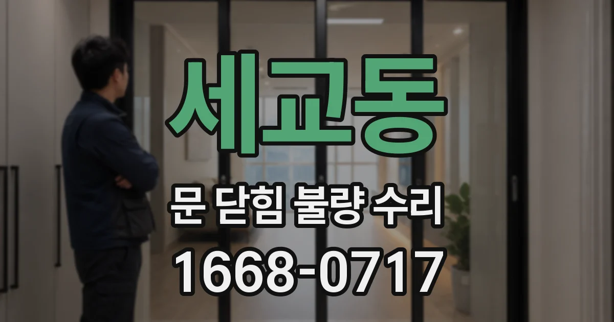 세교동 문 닫힘 불량 수리