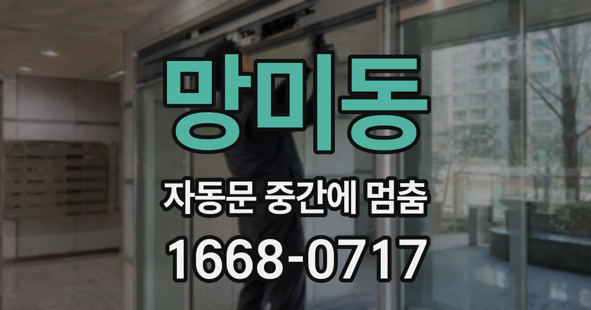 망미동 자동문 중간에 멈춤