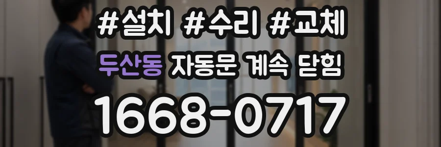 두산동 자동문 계속 닫힘