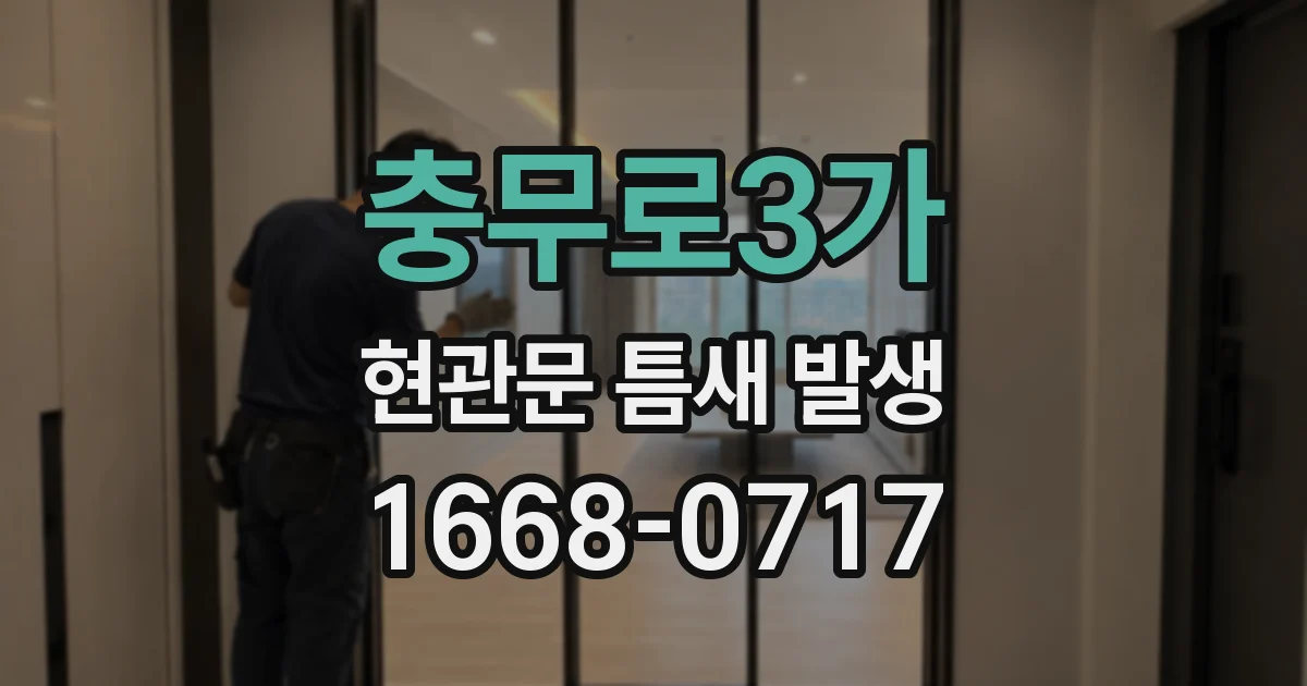충무로3가 현관문 틈새 발생