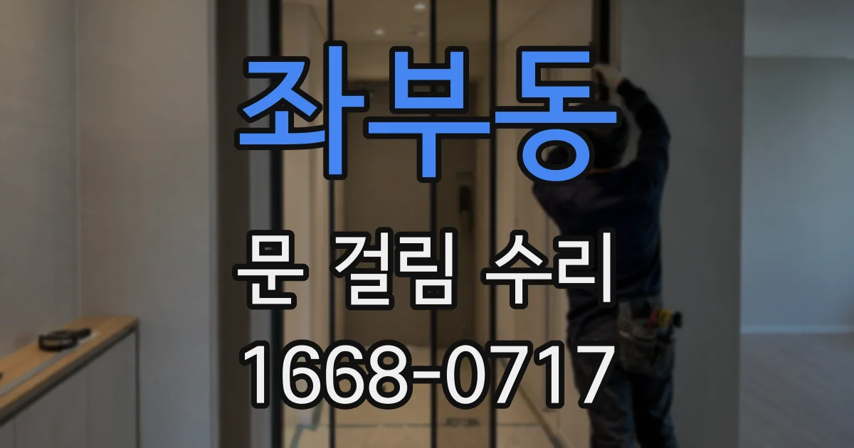 좌부동 문 걸림 수리