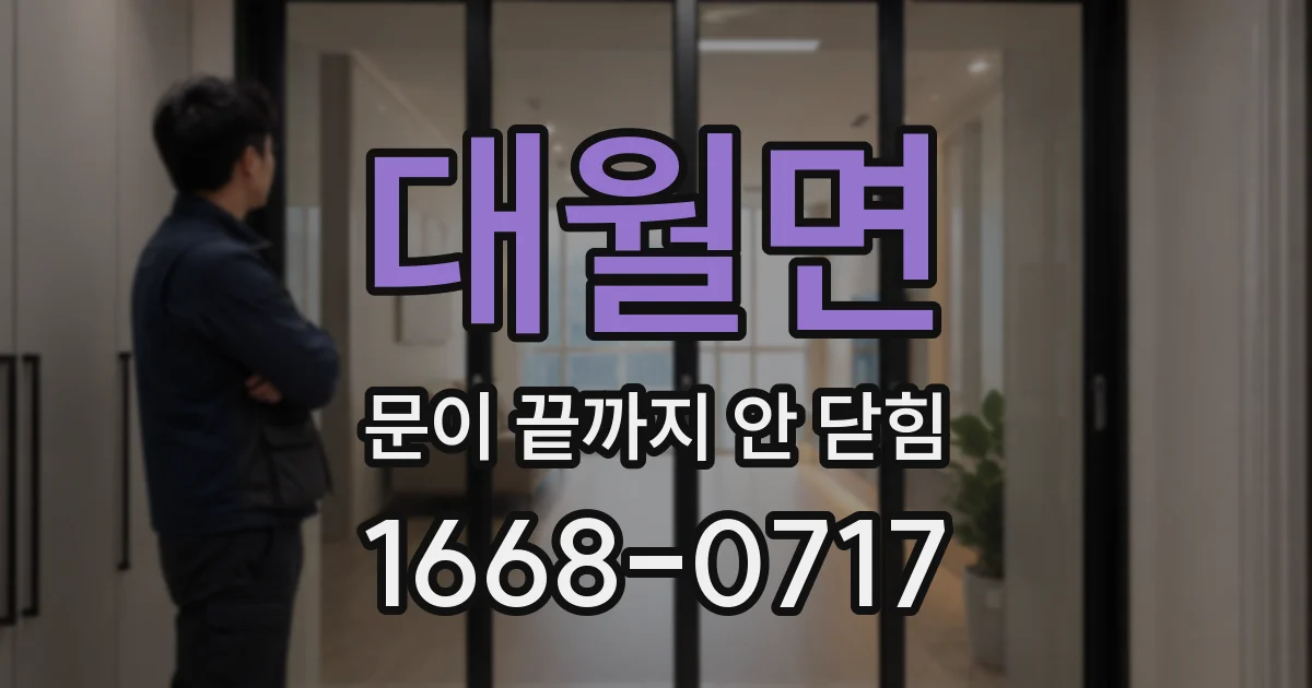 대월면 문이 끝까지 안 닫힘