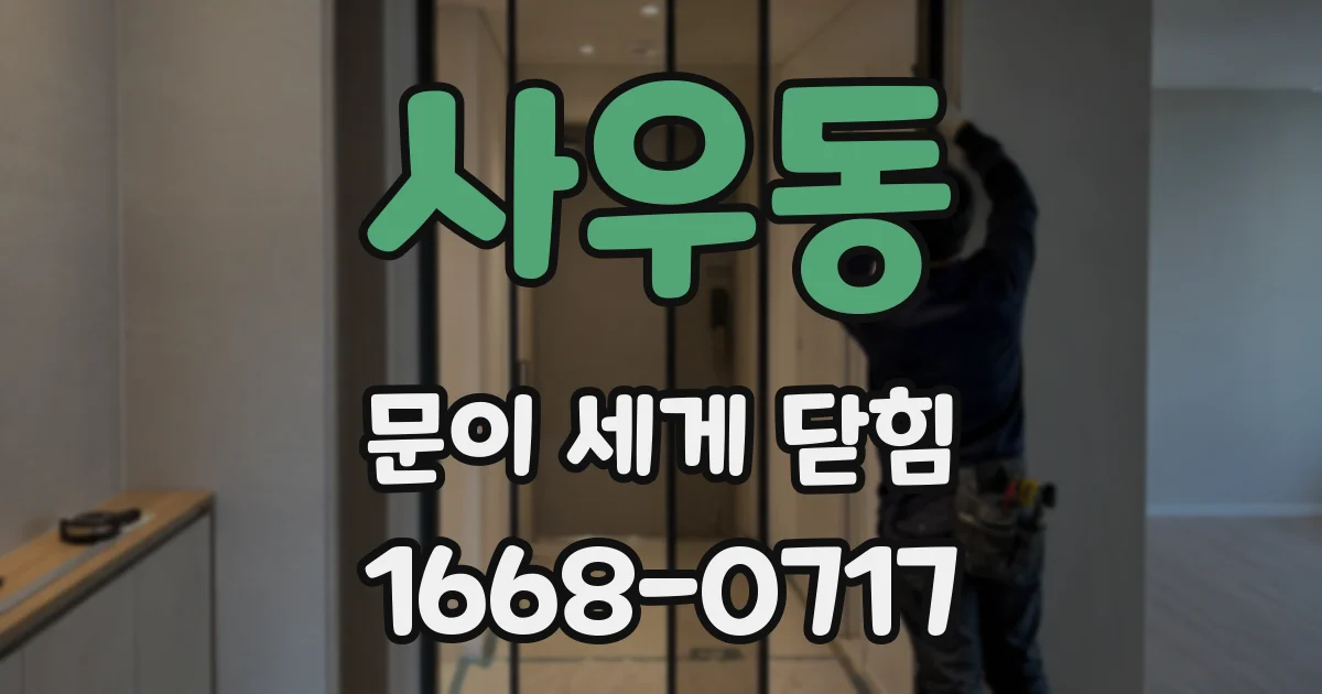 사우동 문이 세게 닫힘