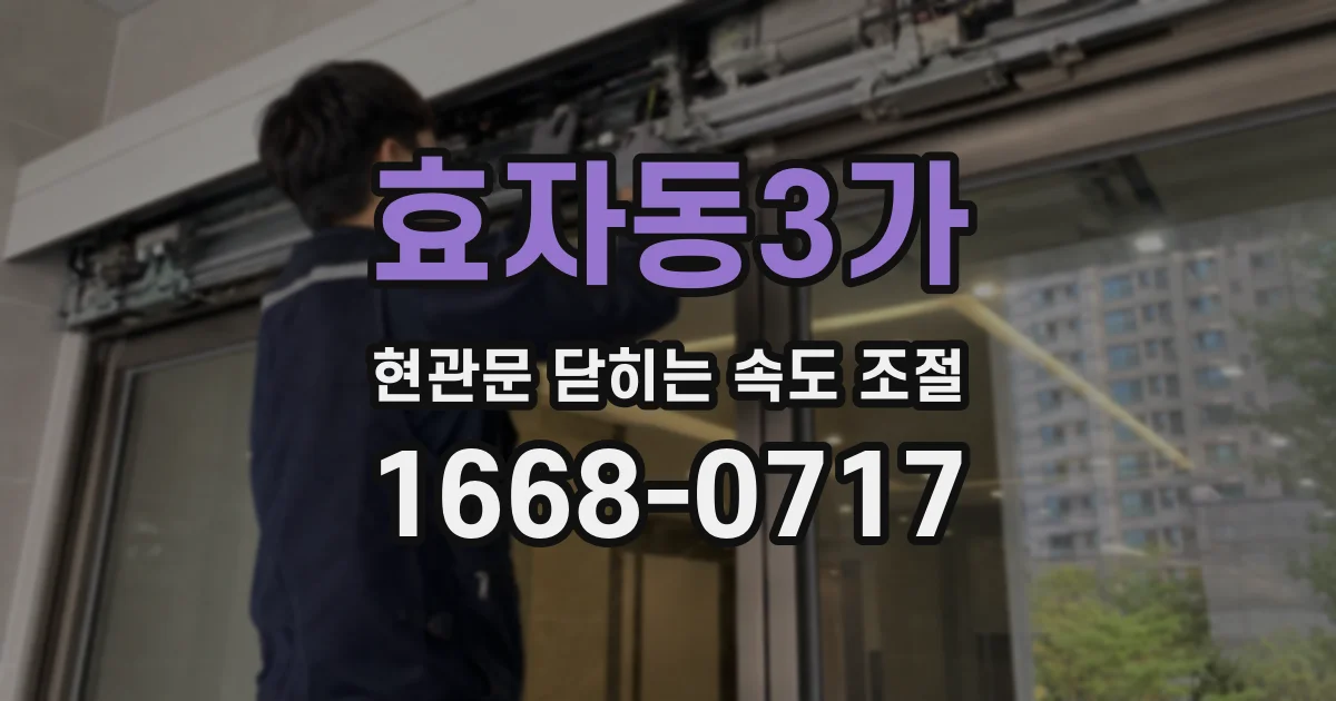효자동3가 현관문 닫히는 속도 조절