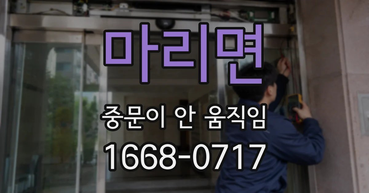 마리면 중문이 안 움직임