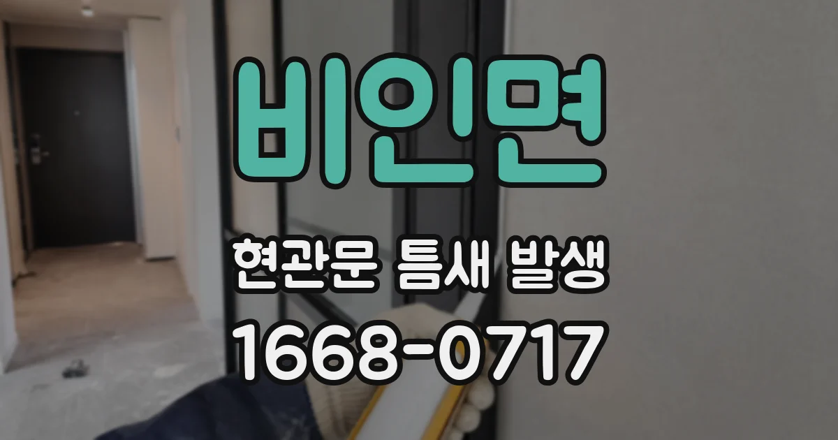 비인면 현관문 틈새 발생