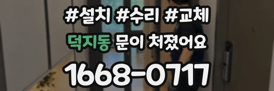 덕지동 문이 처졌어요