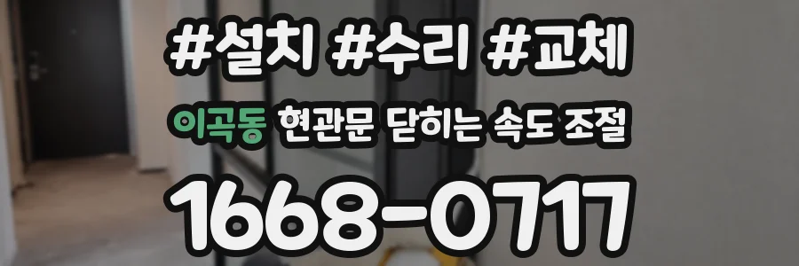 이곡동 현관문 닫히는 속도 조절