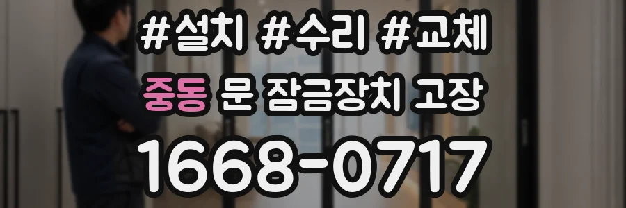 중동 문 잠금장치 고장