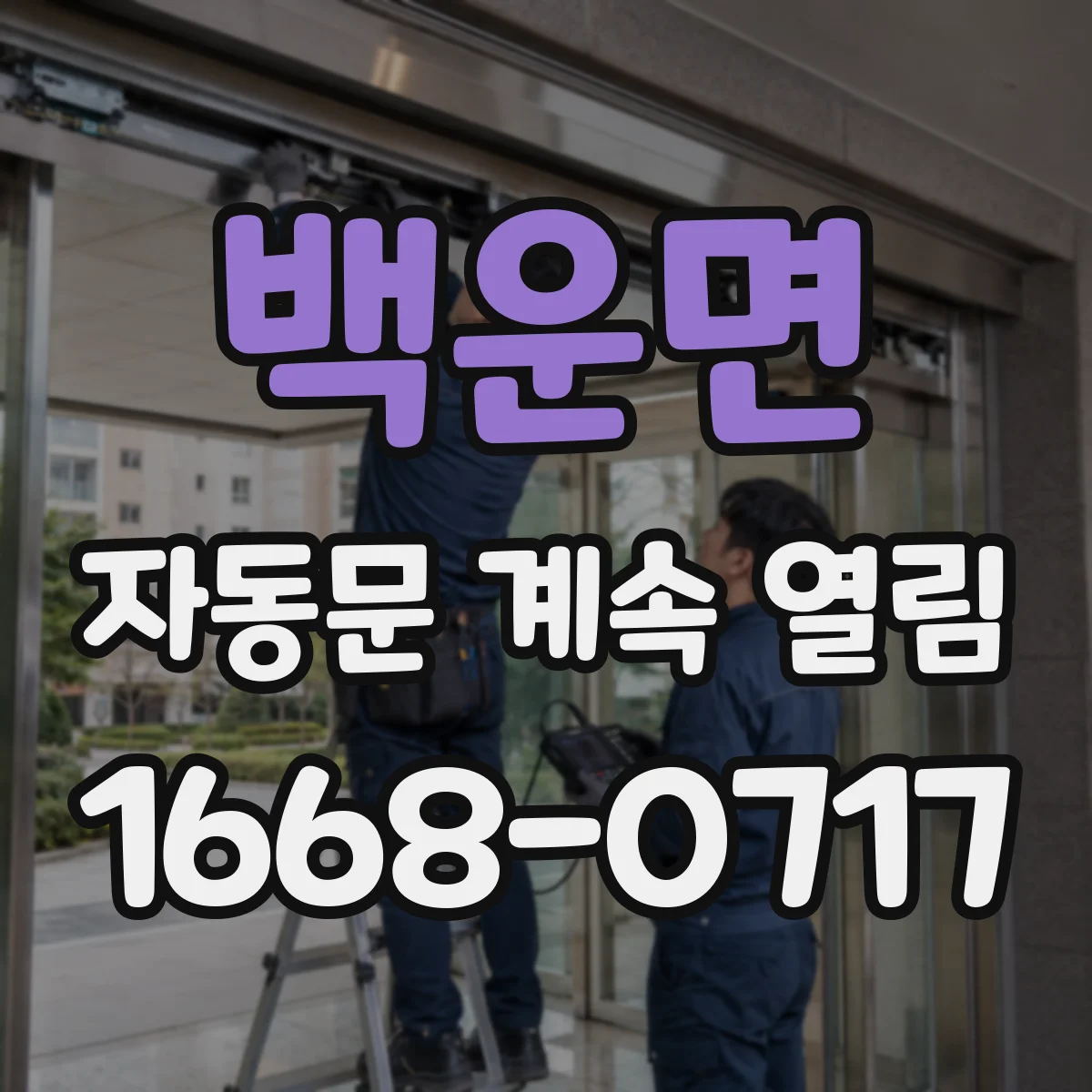 백운면 자동문 계속 열림
