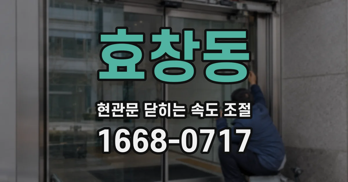 효창동 현관문 닫히는 속도 조절
