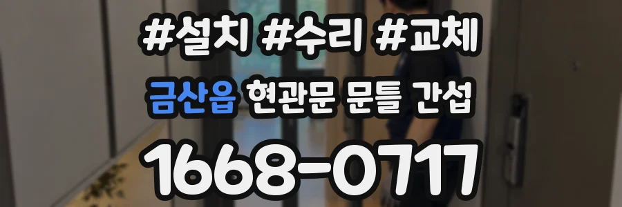 금산읍 현관문 문틀 간섭