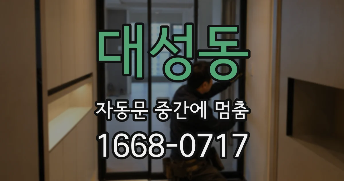 대성동 자동문 중간에 멈춤