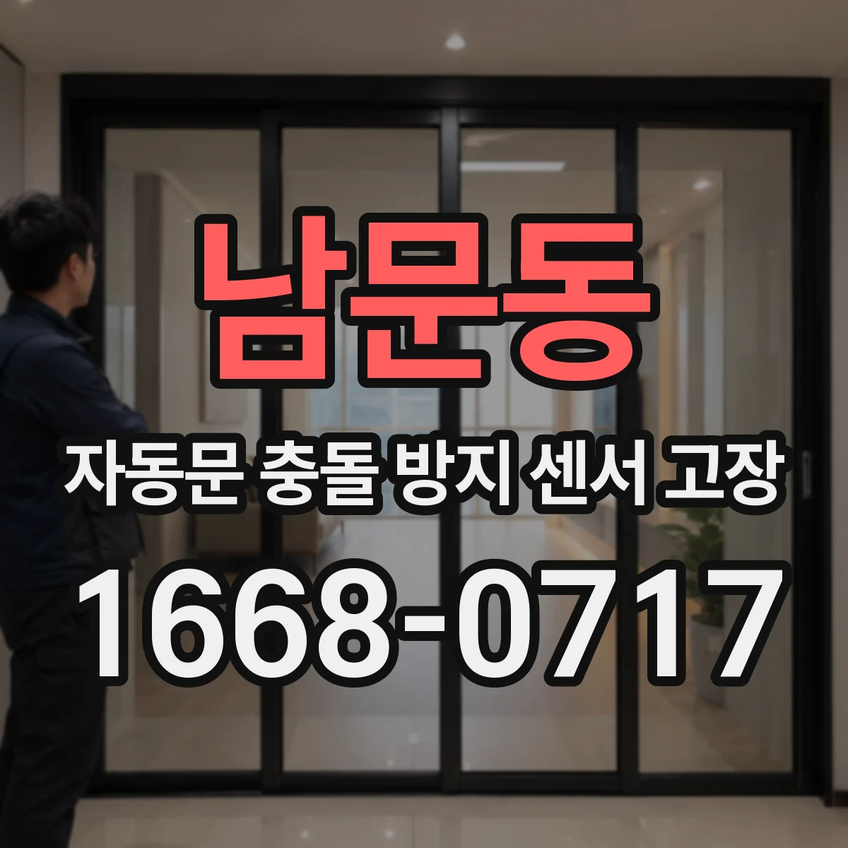 남문동 자동문 충돌 방지 센서 고장