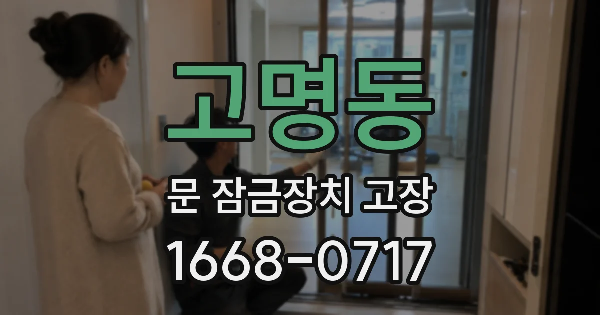 고명동 문 잠금장치 고장