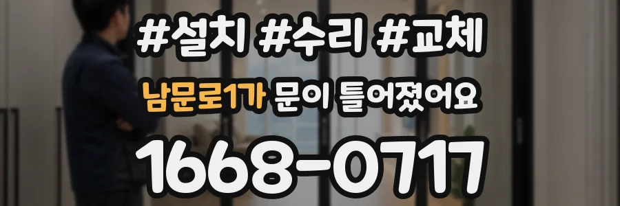 남문로1가 문이 틀어졌어요