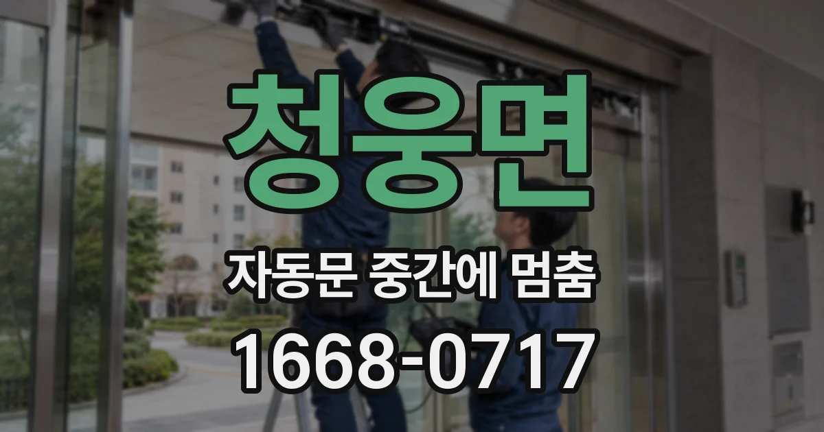 청웅면 자동문 중간에 멈춤