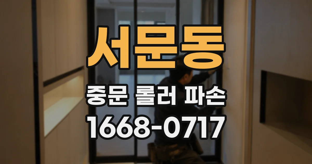 서문동 중문 롤러 파손