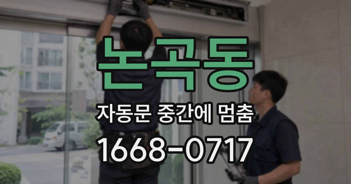 논곡동 자동문 중간에 멈춤