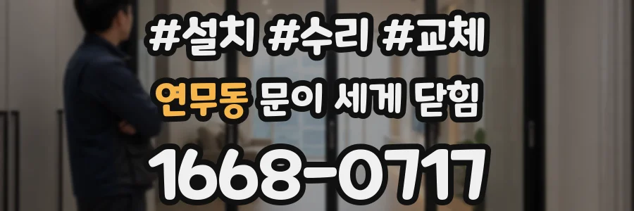 연무동 문이 세게 닫힘