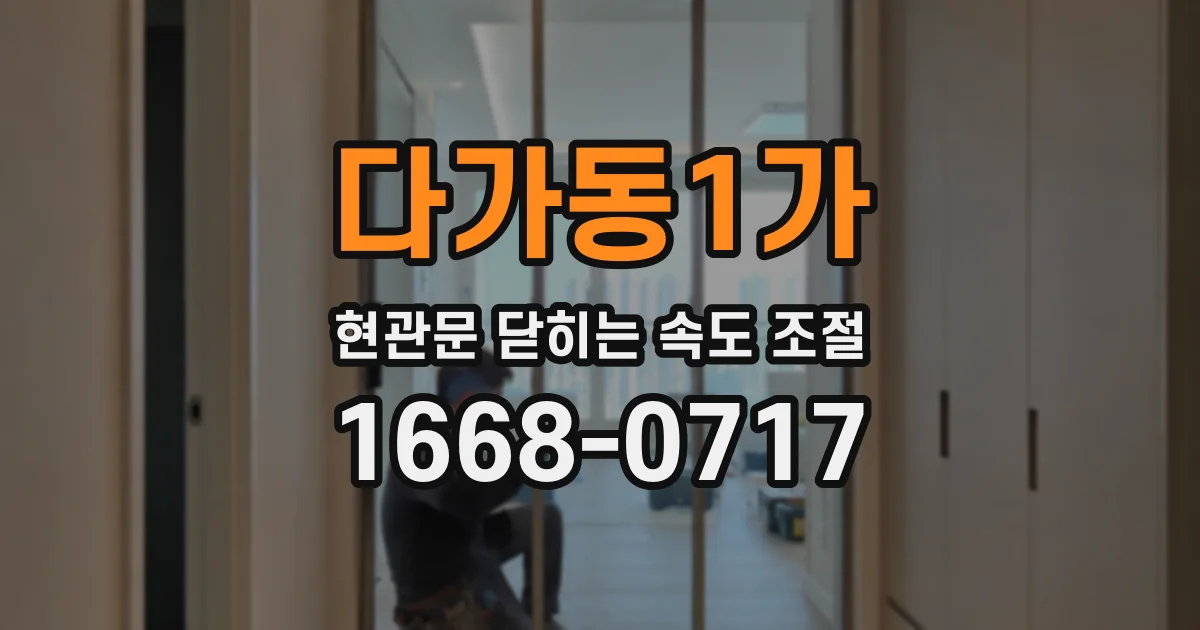 다가동1가 현관문 닫히는 속도 조절