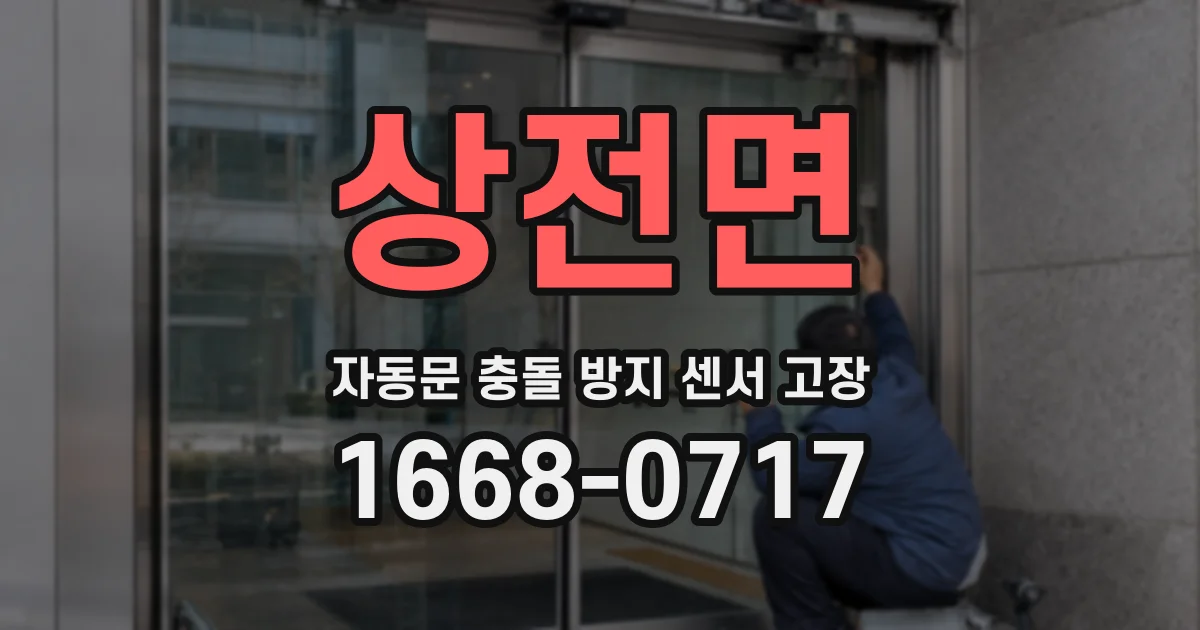 상전면 자동문 충돌 방지 센서 고장