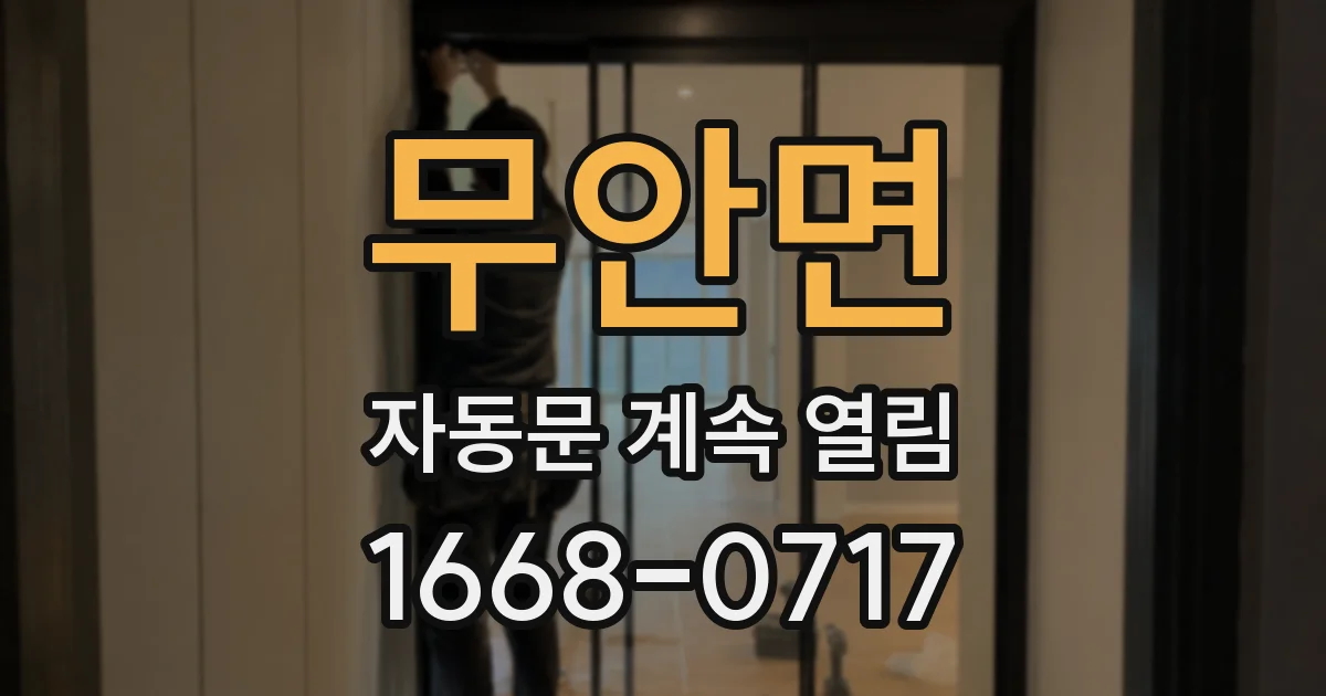 무안면 자동문 계속 열림