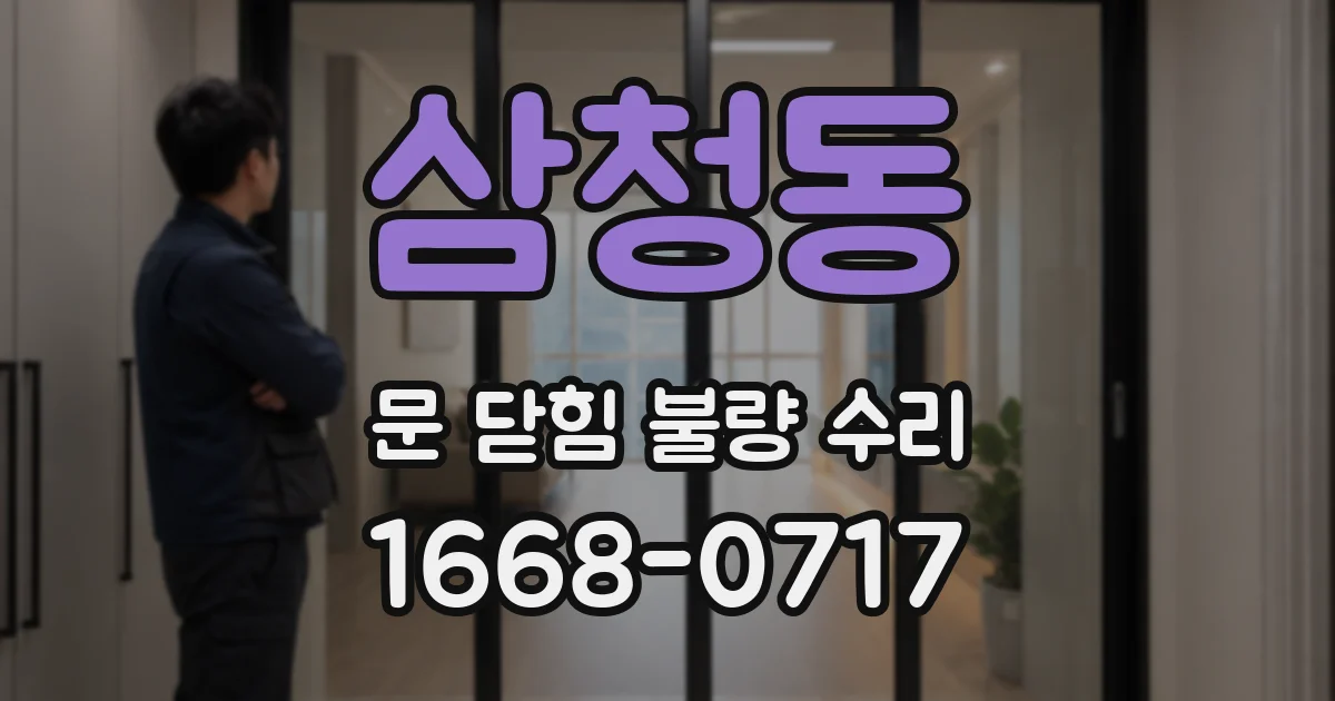 삼청동 문 닫힘 불량 수리