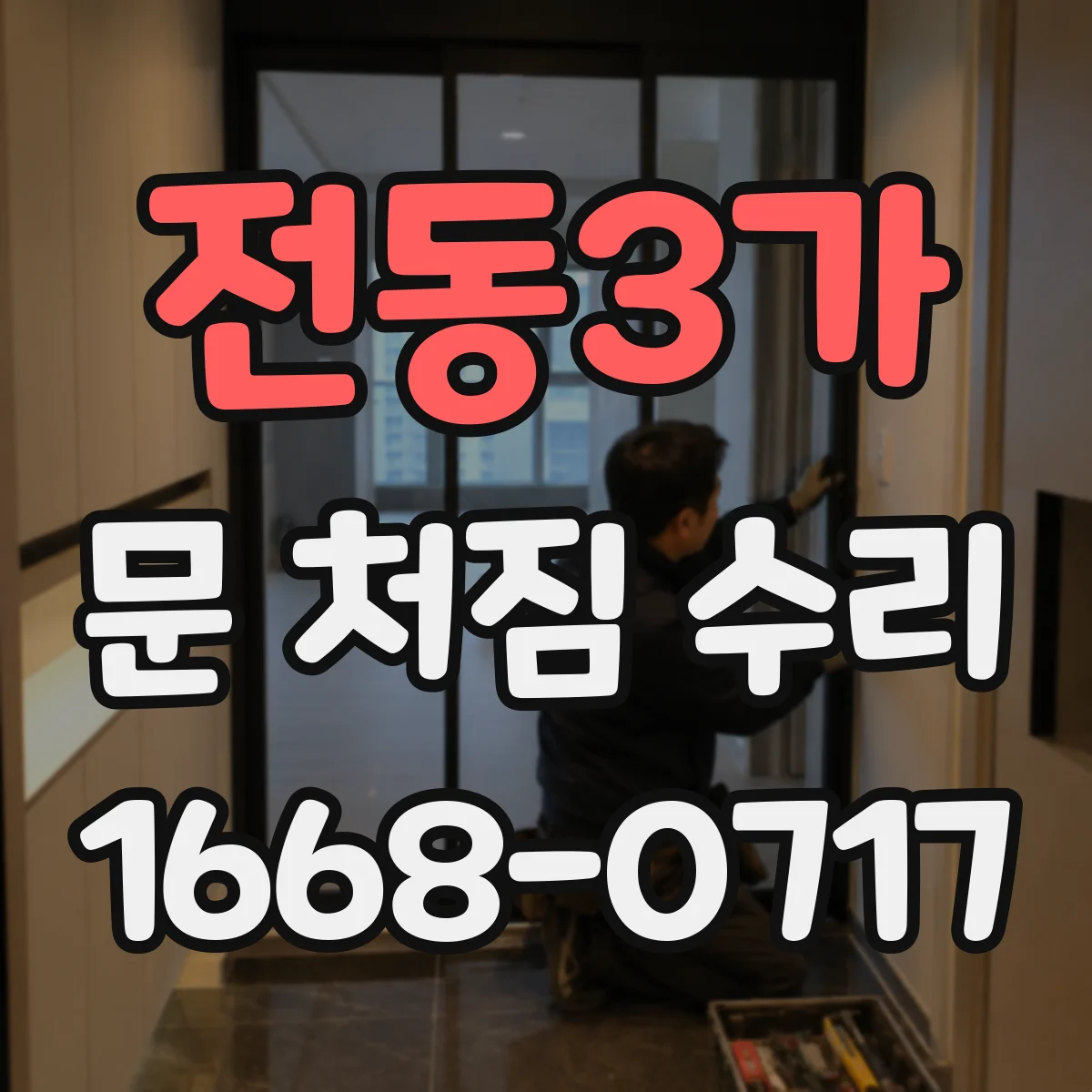 전동3가 문 처짐 수리