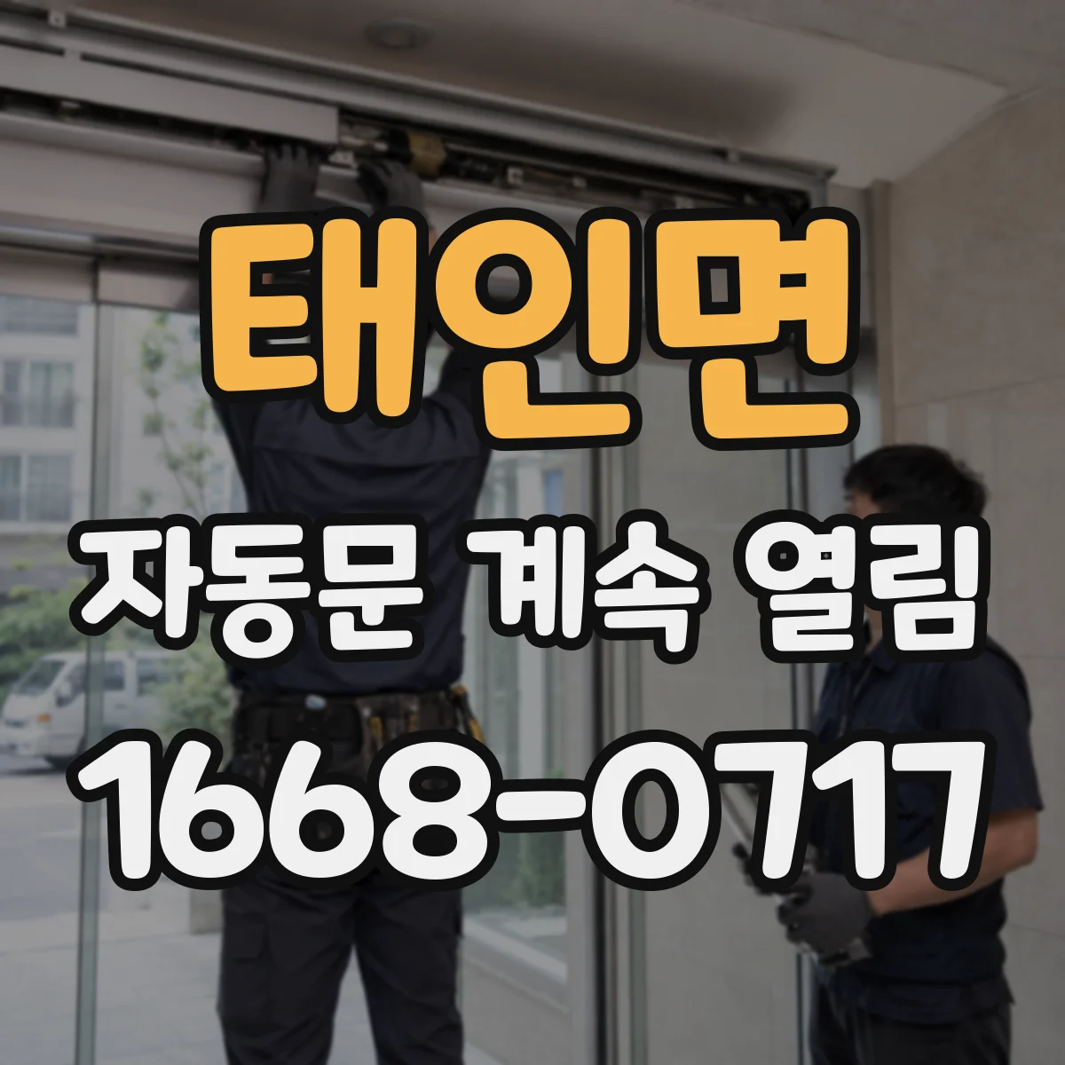 태인면 자동문 계속 열림