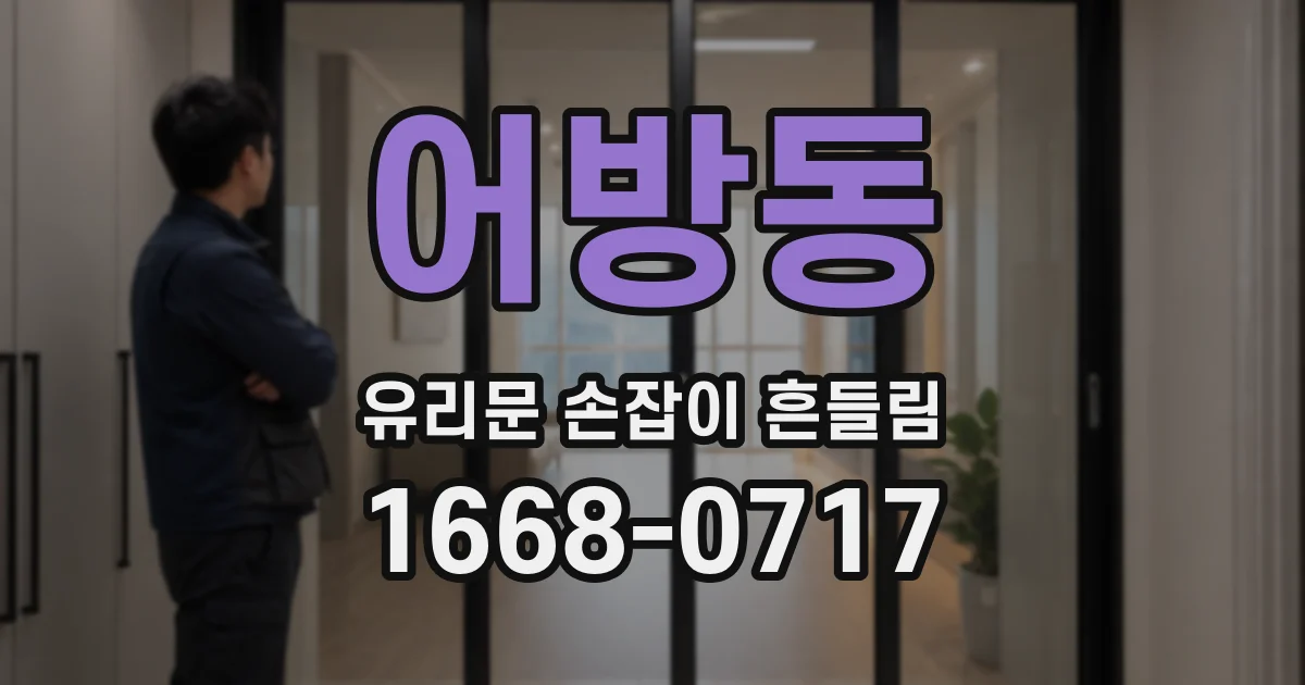 어방동 유리문 손잡이 흔들림