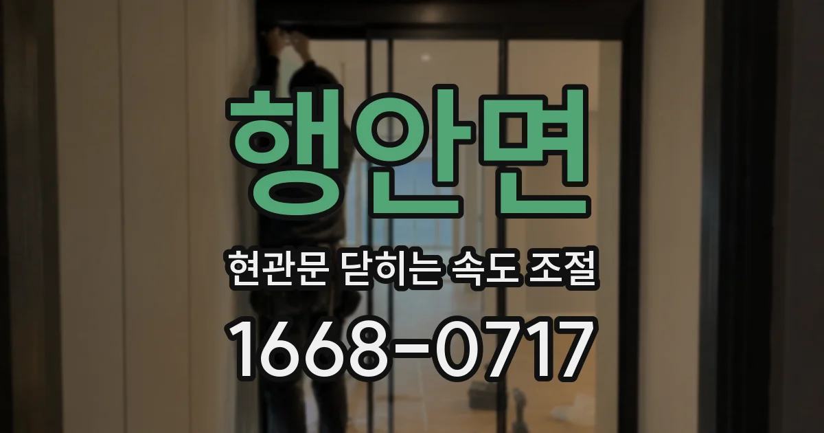 행안면 현관문 닫히는 속도 조절