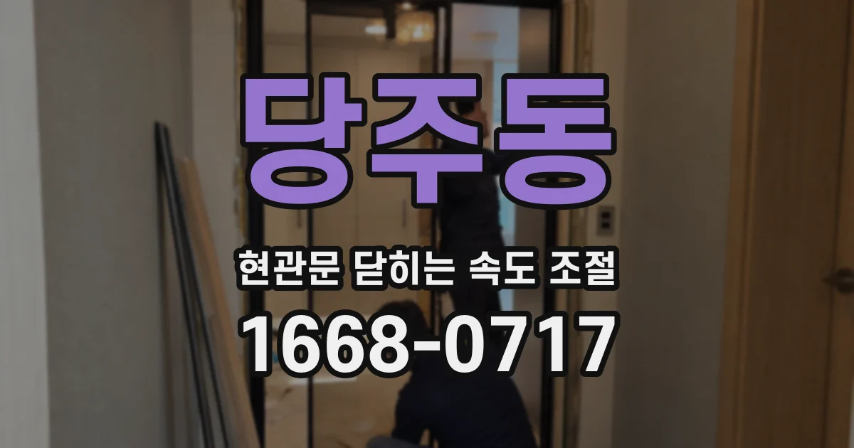 당주동 현관문 닫히는 속도 조절