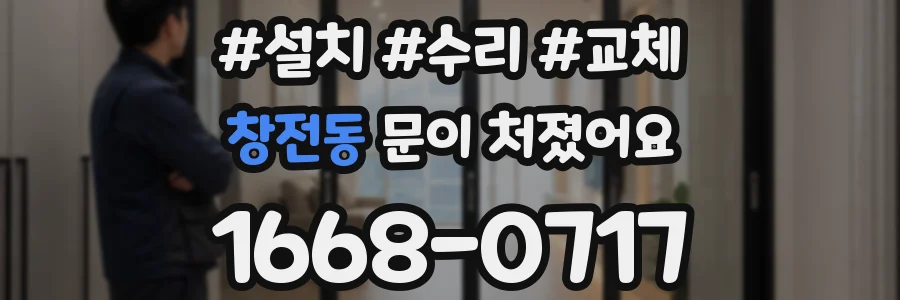 창전동 문이 처졌어요