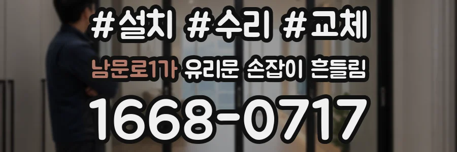 남문로1가 유리문 손잡이 흔들림
