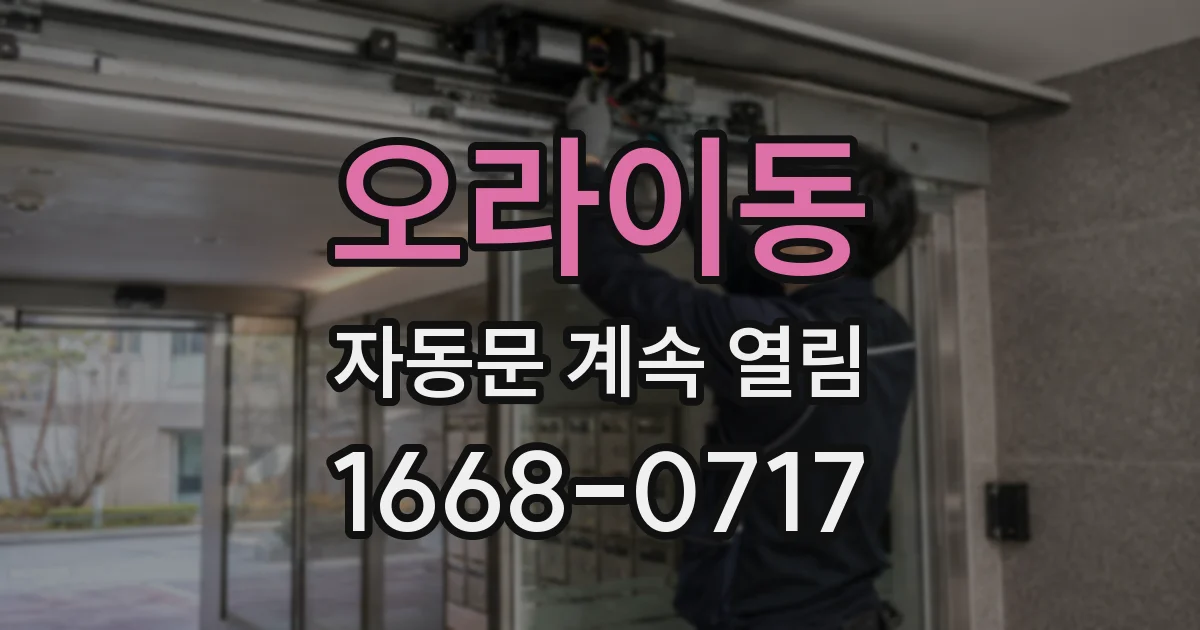 오라이동 자동문 계속 열림