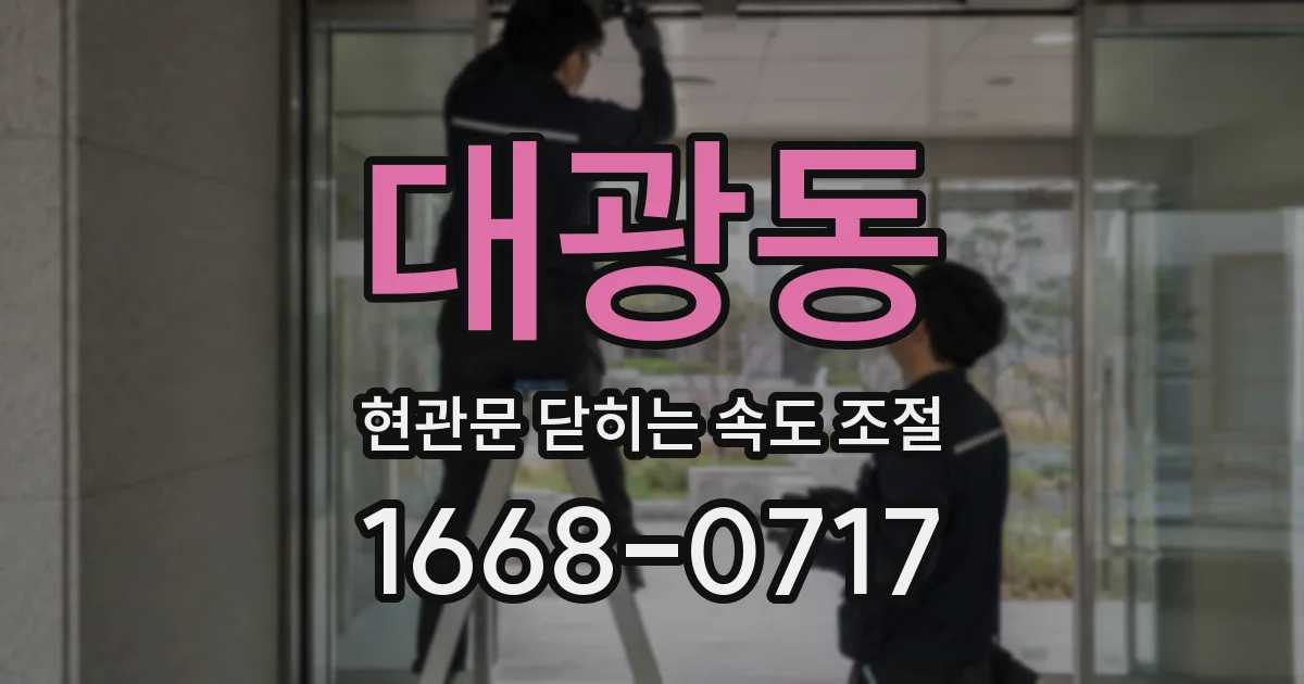 대광동 현관문 닫히는 속도 조절