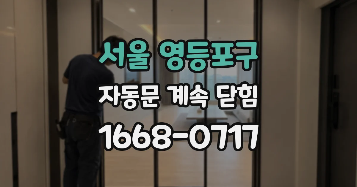 서울 영등포구 자동문 계속 닫힘