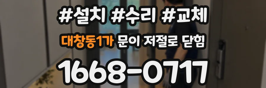 대창동1가 문이 저절로 닫힘