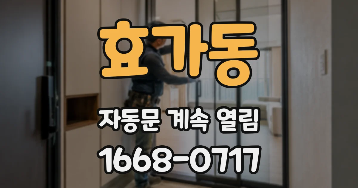 효가동 자동문 계속 열림