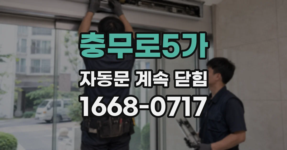 충무로5가 자동문 계속 닫힘