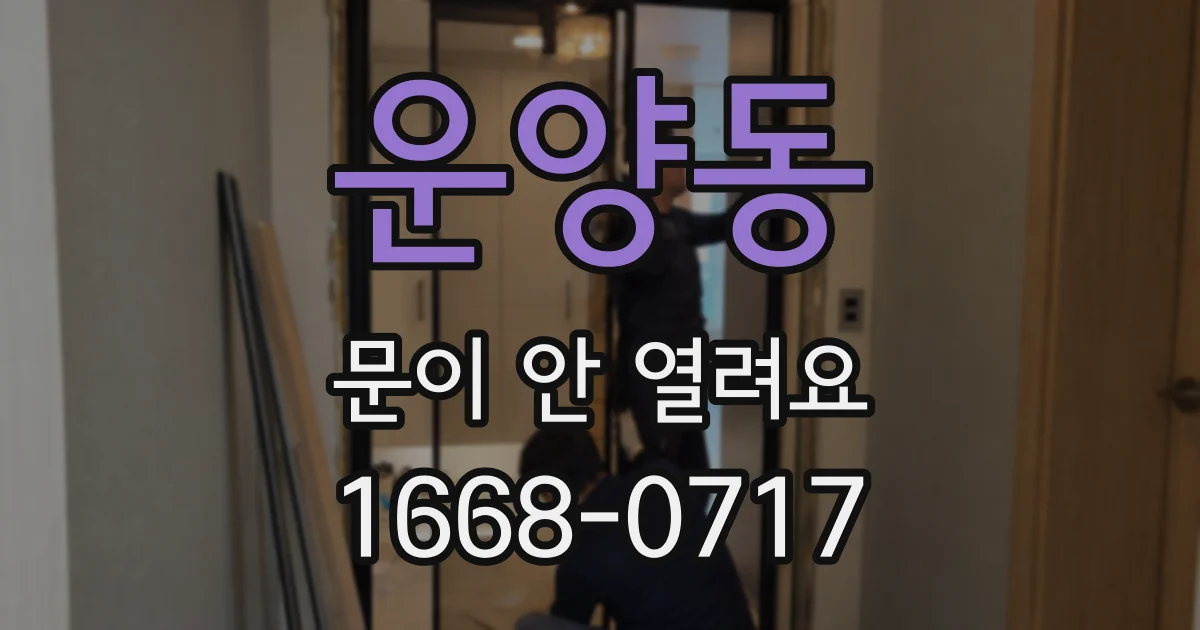 운양동 문이 안 열려요
