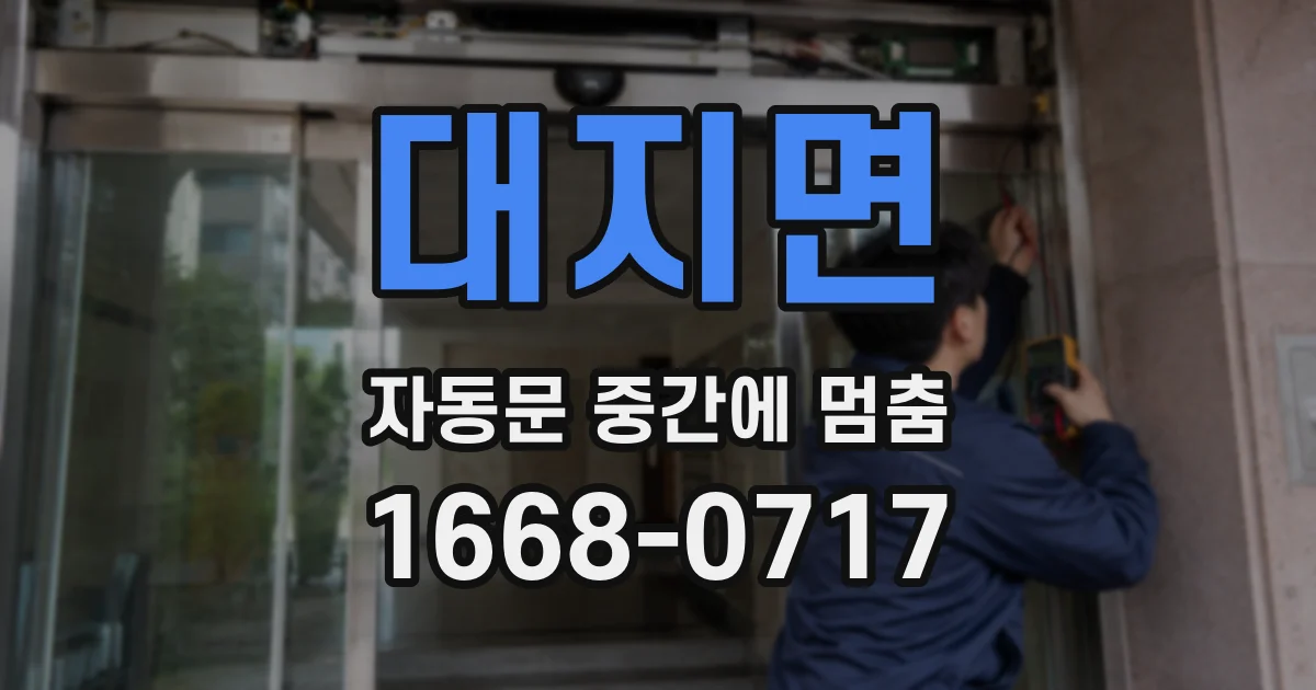 대지면 자동문 중간에 멈춤