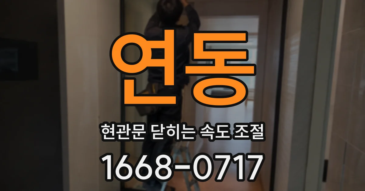 연동 현관문 닫히는 속도 조절
