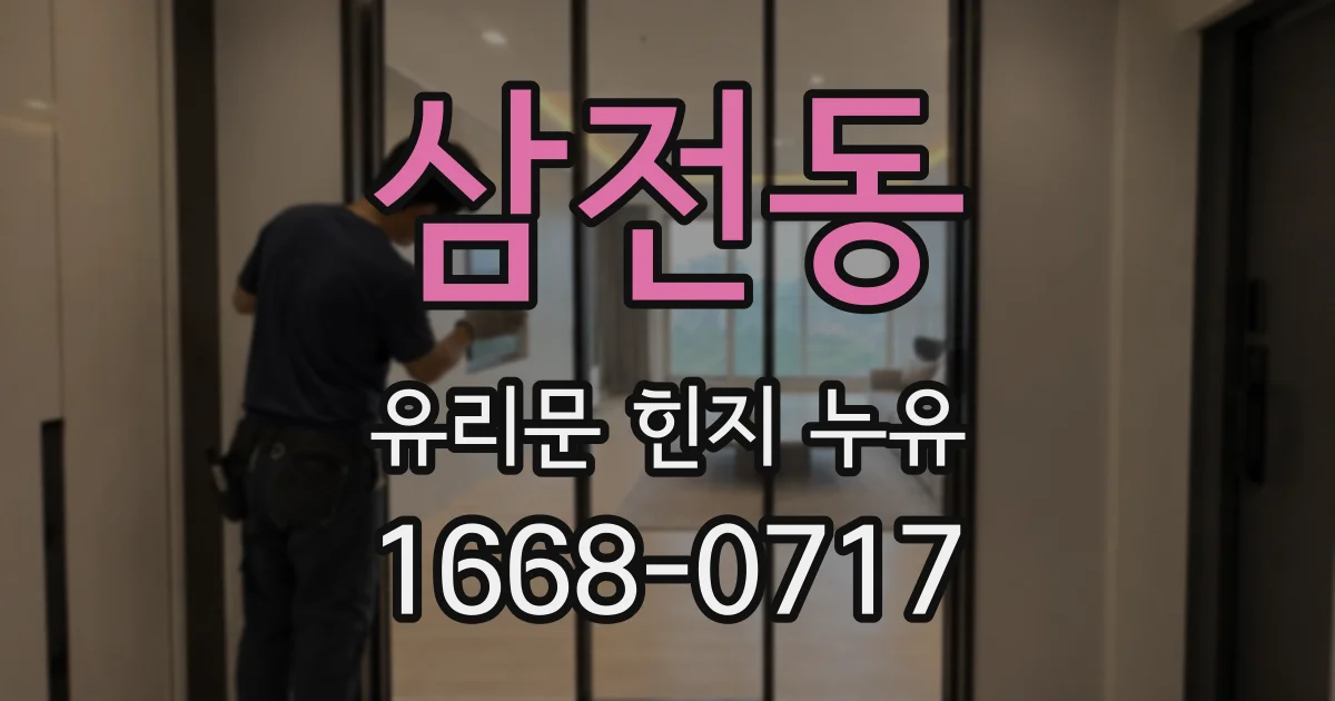 삼전동 유리문 힌지 누유