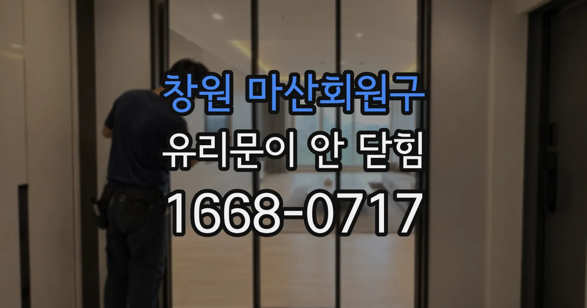 창원 마산회원구 유리문이 안 닫힘