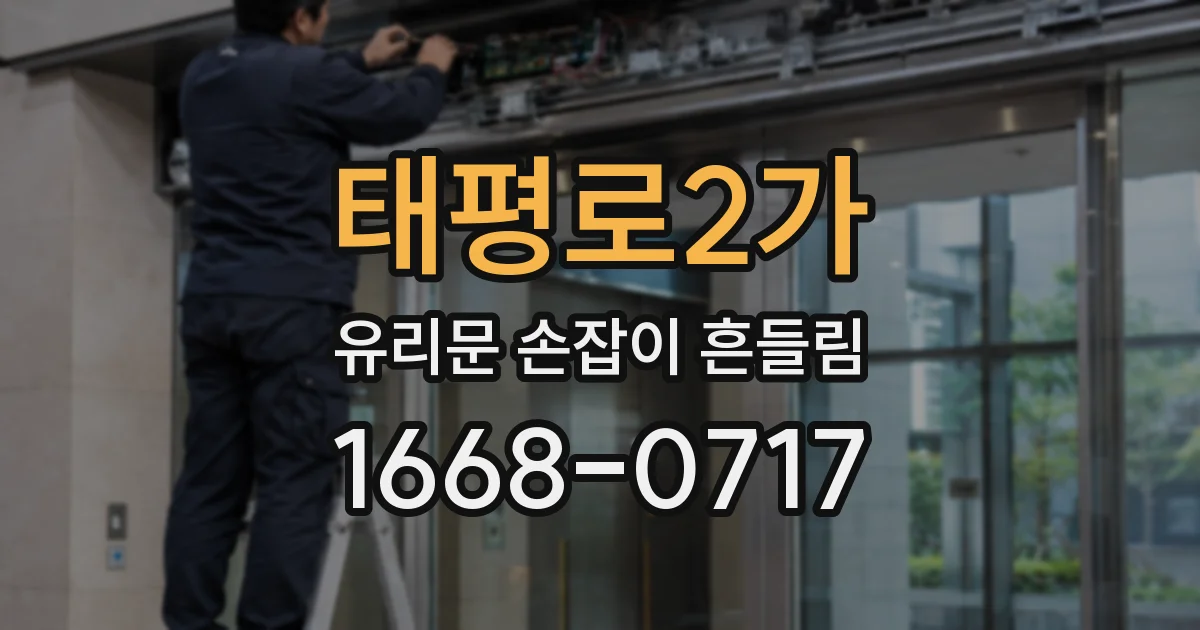 태평로2가 유리문 손잡이 흔들림